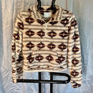 Fuzzy tribal pullover